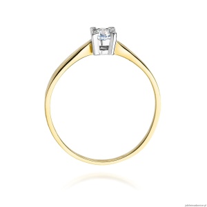 Pierścionek W0242 Diament Laboratoryjny 0,20ct żółte złoto