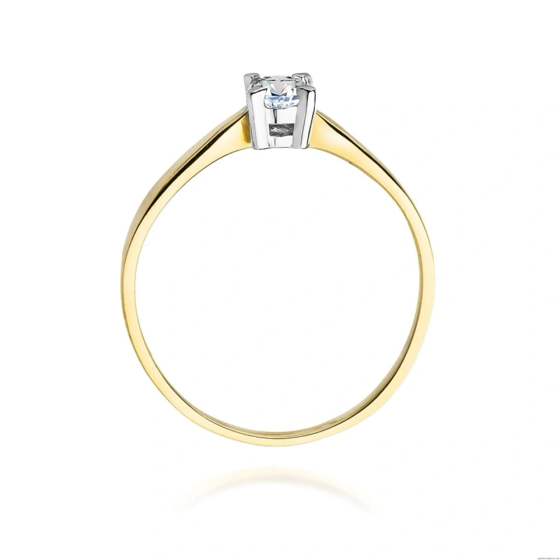 Pierścionek W0242 Diament Laboratoryjny 0,20ct żółte złoto