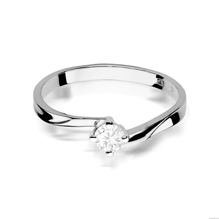 Pierścionek W0243 Diament Laboratoryjny 0,20ct białe złoto