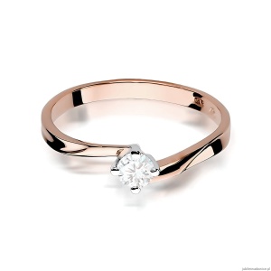 Pierścionek W0243 Diament Laboratoryjny 0,20ct różowe złoto