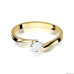 Pierścionek W0243 Diament Laboratoryjny 0,20ct żółte złoto