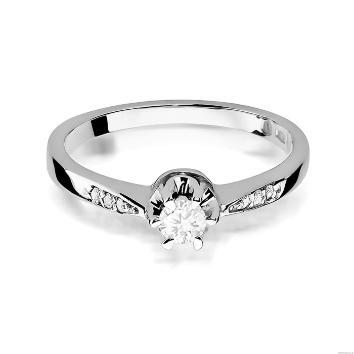 Pierścionek W0291 Diament Laboratoryjny 0,20ct białe złoto