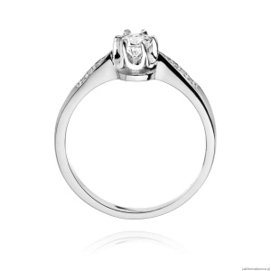 Pierścionek W0291 Diament Laboratoryjny 0,20ct białe złoto