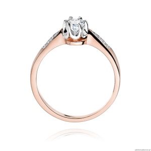 Pierścionek W0291 Diament Laboratoryjny 0,20ct różowe złoto