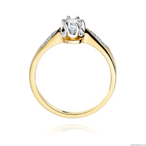 Pierścionek W0291 Diament Laboratoryjny 0,20ct żółte złoto