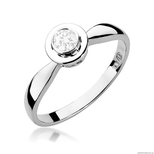 Pierścionek W0294 Diament Laboratoryjny 0,25ct białe złoto