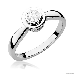 Pierścionek W0294 Diament Laboratoryjny 0,30ct białe złoto