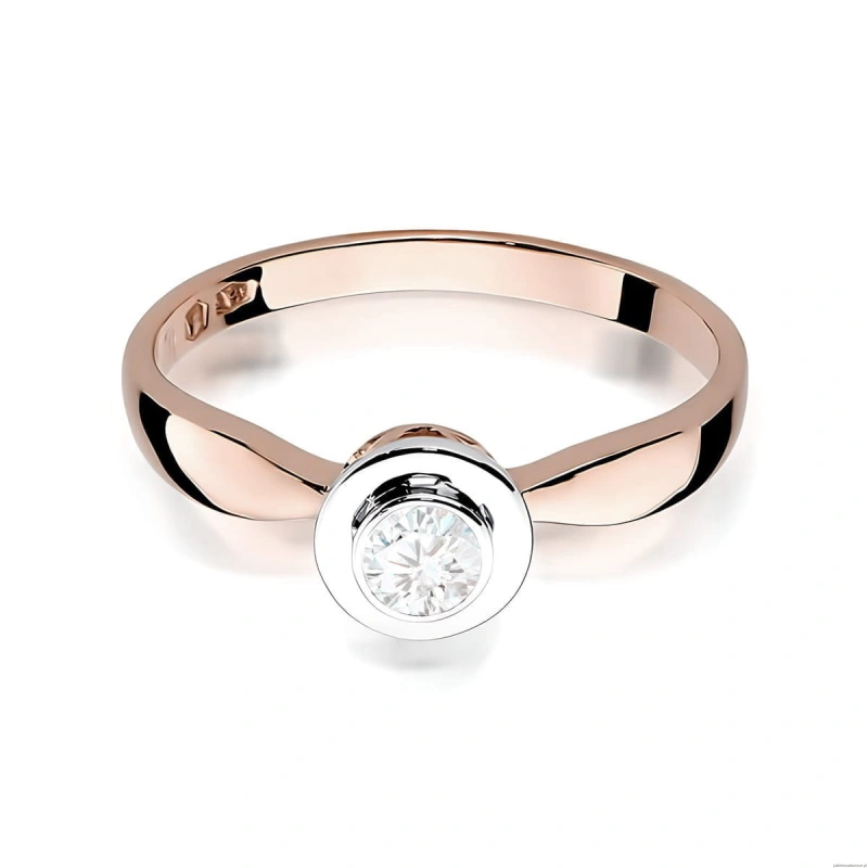 Pierścionek W0294 Diament Laboratoryjny 0,20ct różowe złoto