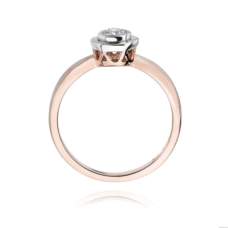 Pierścionek W0294 Diament Laboratoryjny 0,20ct różowe złoto