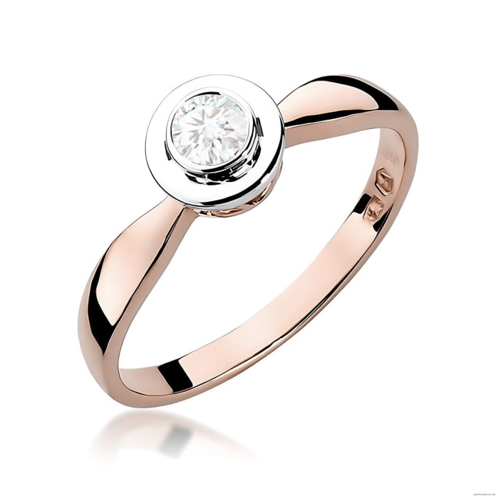 Pierścionek W0294 Diament Laboratoryjny 0,25ct różowe złoto