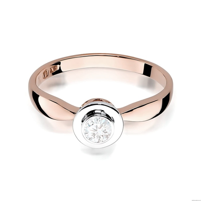 Pierścionek W0294 Diament Laboratoryjny 0,25ct różowe złoto