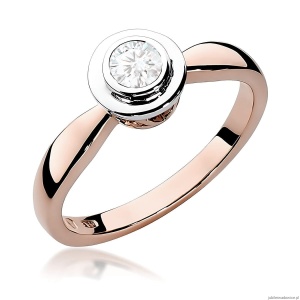 Pierścionek W0294 Diament Laboratoryjny 0,30ct różowe złoto