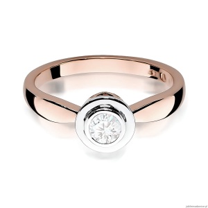 Pierścionek W0294 Diament Laboratoryjny 0,30ct różowe złoto