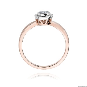 Pierścionek W0294 Diament Laboratoryjny 0,30ct różowe złoto