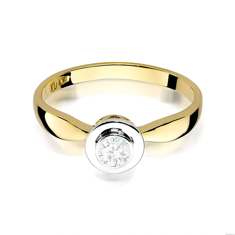 Pierścionek W0294 Diament Laboratoryjny 0,20ct żółte złoto
