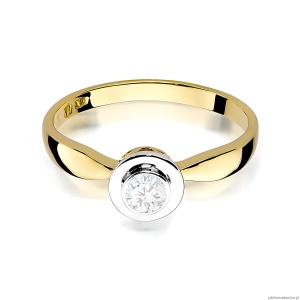 Pierścionek W0294 Diament Laboratoryjny 0,25ct żółte złoto