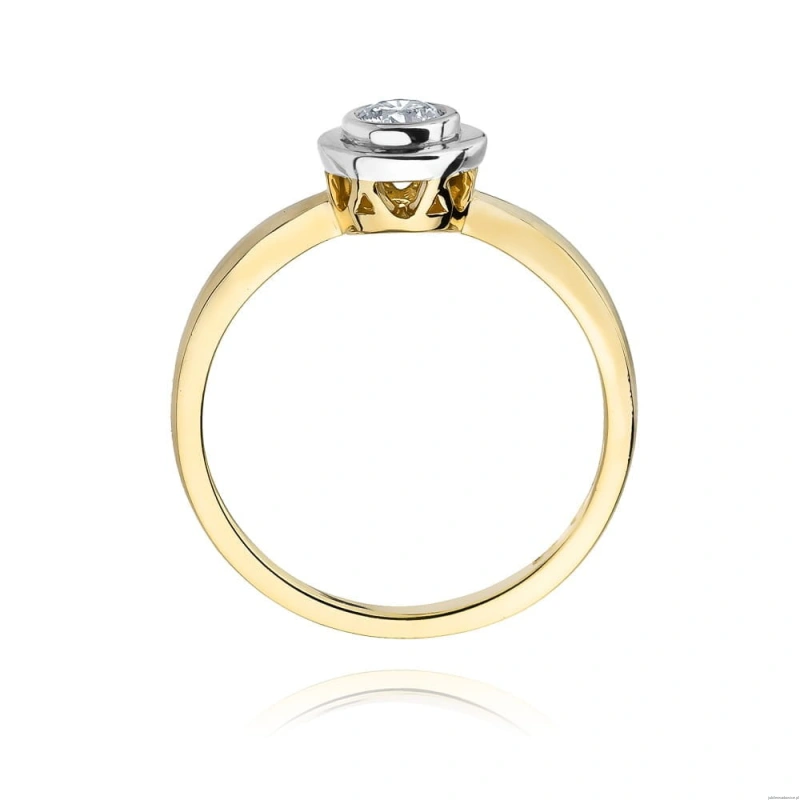 Pierścionek W0294 Diament Laboratoryjny 0,25ct żółte złoto