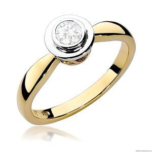 Pierścionek W0294 Diament Laboratoryjny 0,30ct żółte złoto