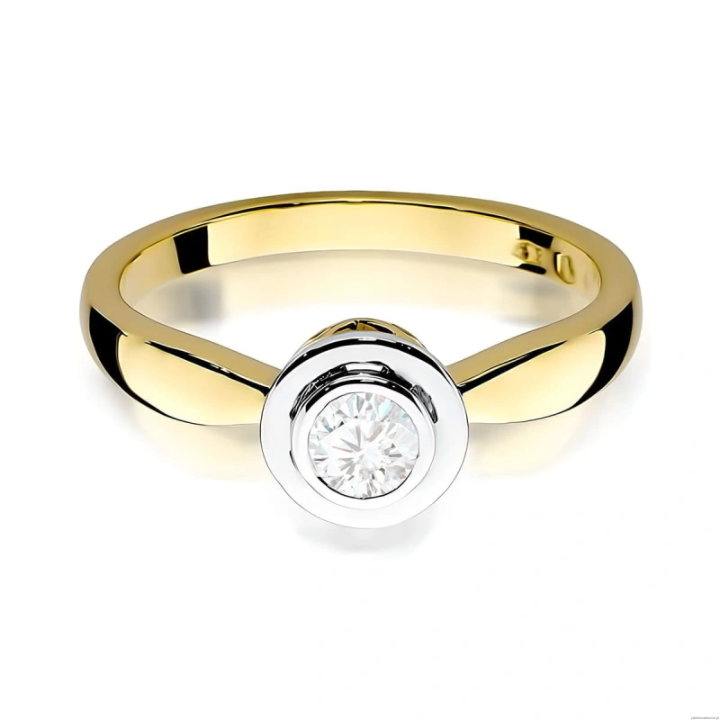 Pierścionek W0294 Diament Laboratoryjny 0,30ct żółte złoto