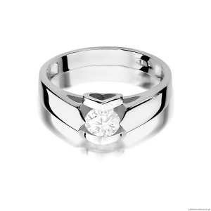 Pierścionek W0320 Diament Laboratoryjny 0,50ct białe złoto