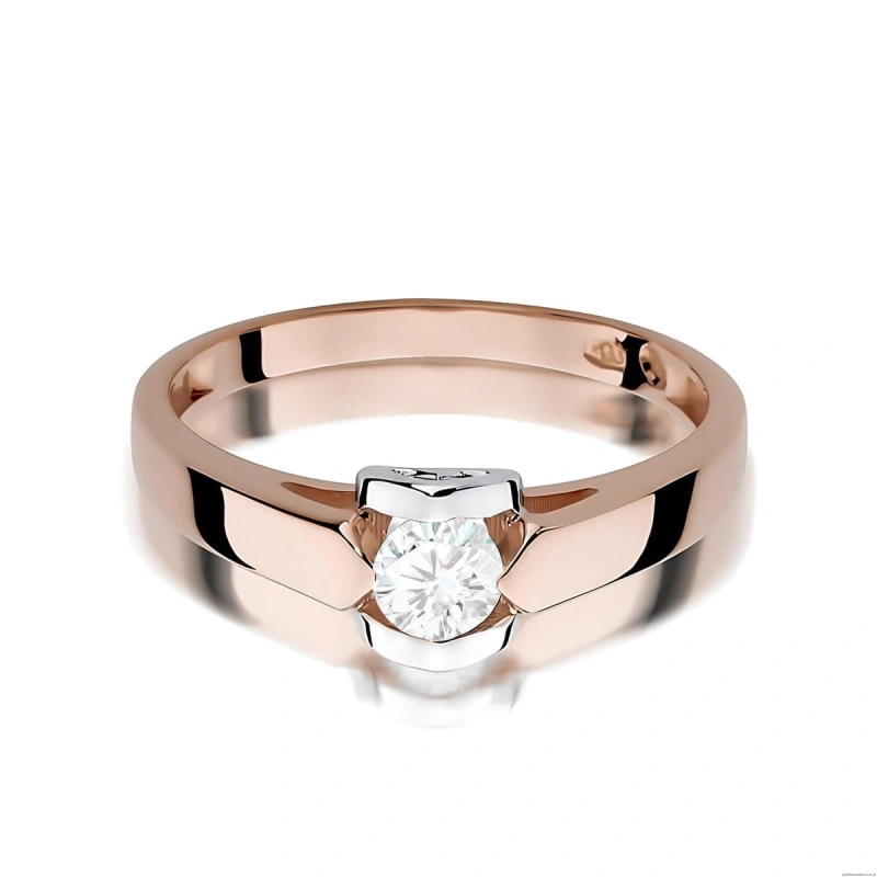 Pierścionek W0320 Diament Laboratoryjny 0,30ct różowe złoto