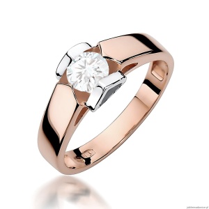 Pierścionek W0320 Diament Laboratoryjny 0,50ct różowe złoto