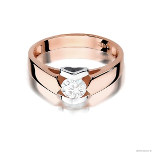 Pierścionek W0320 Diament Laboratoryjny 0,50ct różowe złoto
