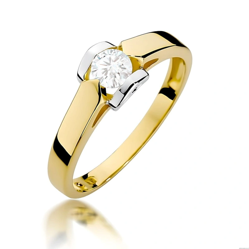 Pierścionek W0320 Diament Laboratoryjny 0,30ct żółte złoto
