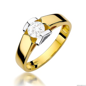 Pierścionek W0320 Diament Laboratoryjny 0,50ct żółte złoto