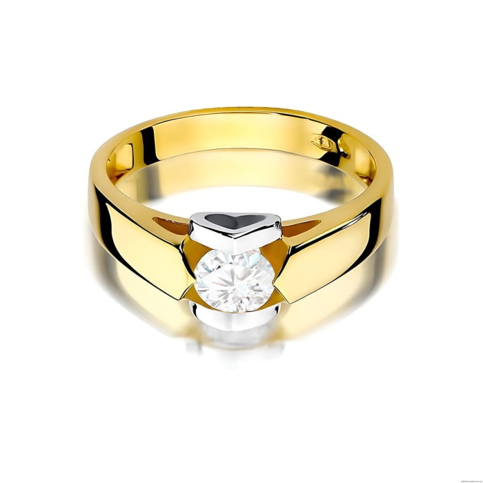 Pierścionek W0320 Diament Laboratoryjny 0,50ct żółte złoto