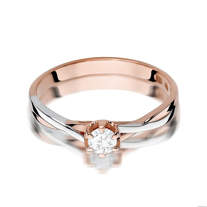 Pierścionek W0340B Diament Laboratoryjny 0,20ct różowe złoto