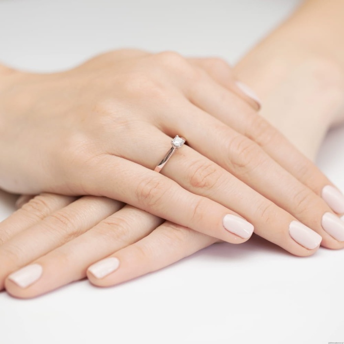 Pierścionek W0341 Diament Laboratoryjny 0,25ct różowe złoto