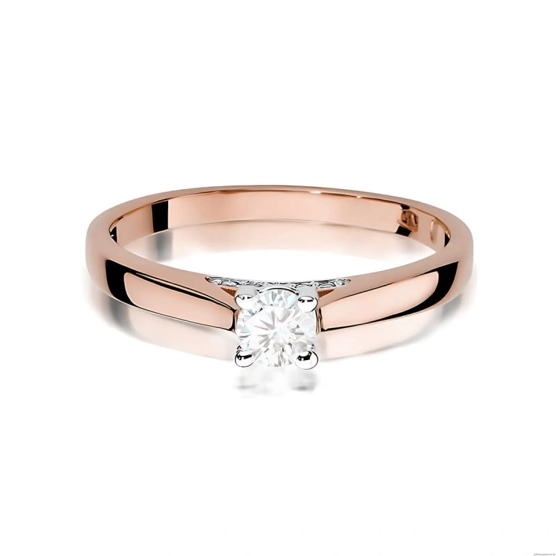 Pierścionek W0341 Diament Laboratoryjny 0,25ct różowe złoto