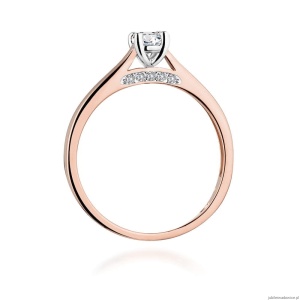 Pierścionek W0341 Diament Laboratoryjny 0,25ct różowe złoto