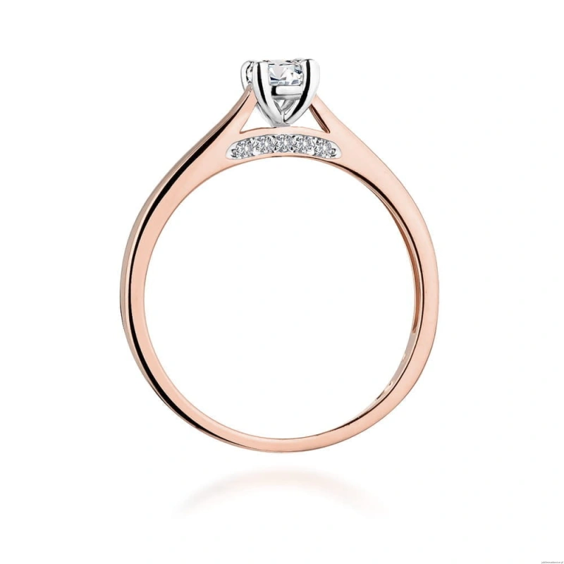 Pierścionek W0341 Diament Laboratoryjny 0,25ct różowe złoto