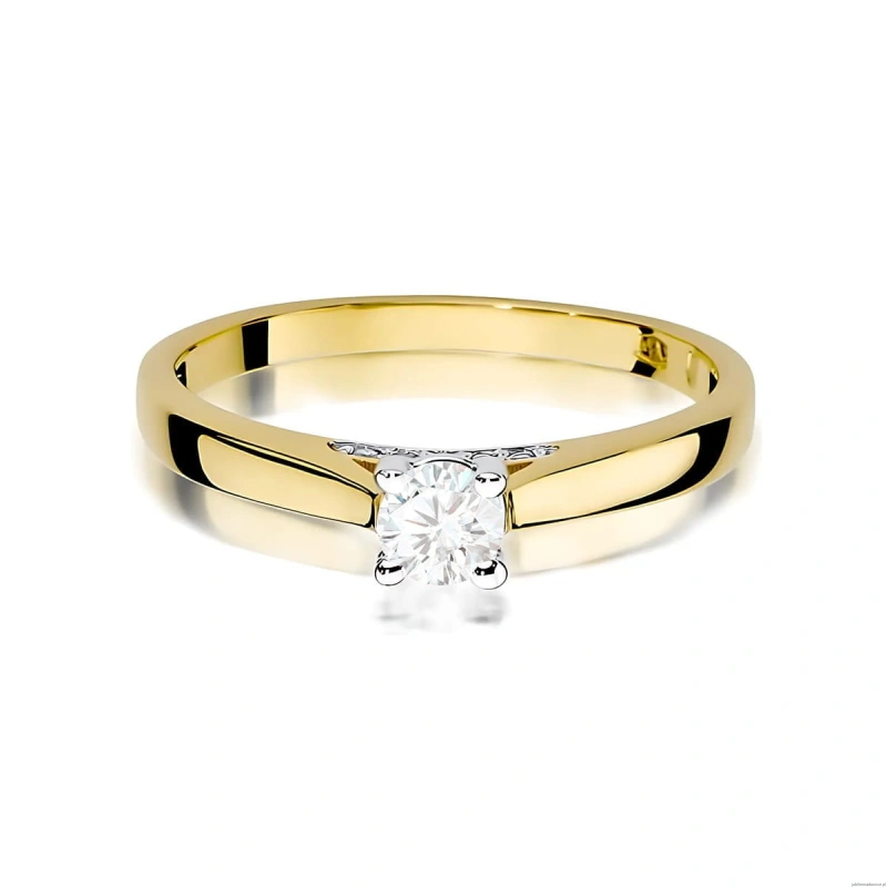 Pierścionek W0341 Diament Laboratoryjny 0,25ct żółte złoto