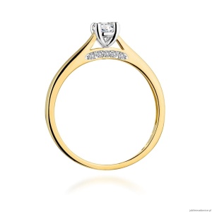 Pierścionek W0341 Diament Laboratoryjny 0,25ct żółte złoto