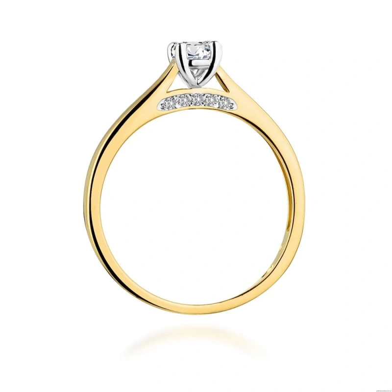 Pierścionek W0341 Diament Laboratoryjny 0,25ct żółte złoto