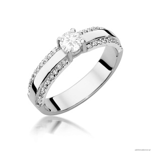 Pierścionek W0356 Diament Laboratoryjny 0,25ct białe złoto