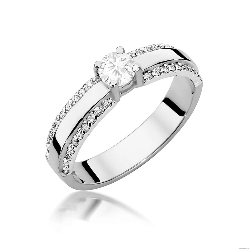 Pierścionek W0356 Diament Laboratoryjny 0,25ct białe złoto