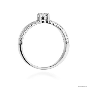 Pierścionek W0356 Diament Laboratoryjny 0,25ct białe złoto