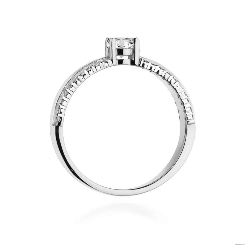 Pierścionek W0356 Diament Laboratoryjny 0,25ct białe złoto