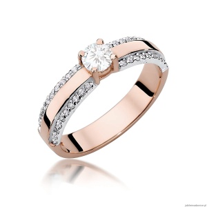 Pierścionek W0356 Diament Laboratoryjny 0,25ct różowe złoto
