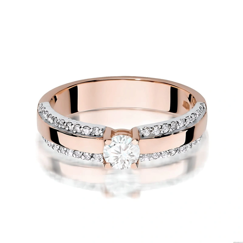 Pierścionek W0356 Diament Laboratoryjny 0,25ct różowe złoto