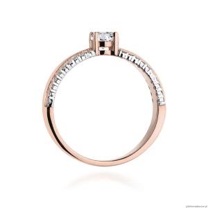 Pierścionek W0356 Diament Laboratoryjny 0,25ct różowe złoto