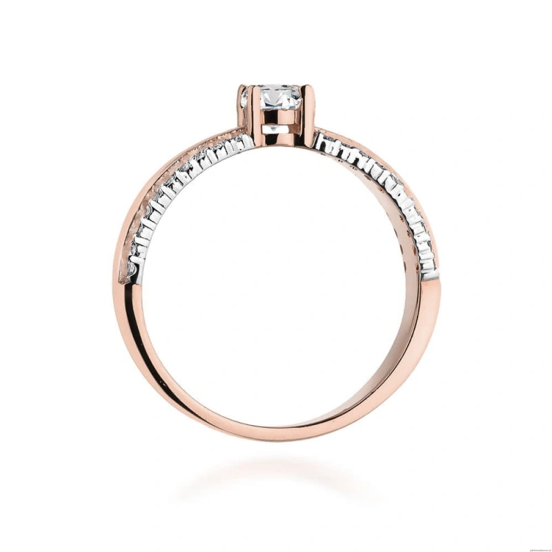 Pierścionek W0356 Diament Laboratoryjny 0,25ct różowe złoto