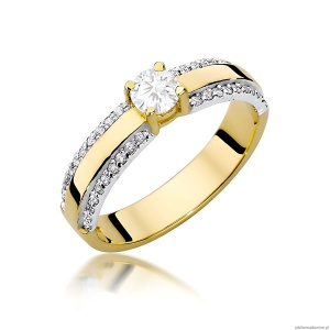 Pierścionek W0356 Diament Laboratoryjny 0,25ct żółte złoto