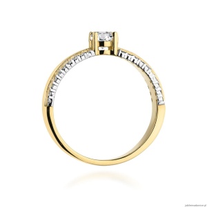 Pierścionek W0356 Diament Laboratoryjny 0,25ct żółte złoto