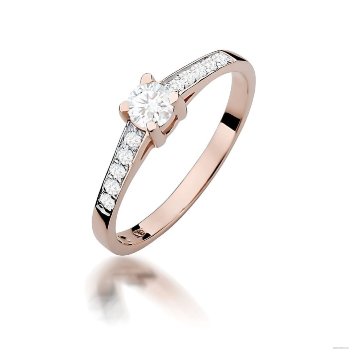 Pierścionek W0364 Diament Laboratoryjny 0,30ct różowe złoto
