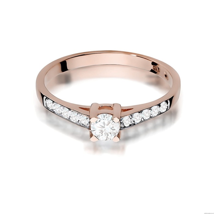 Pierścionek W0364 Diament Laboratoryjny 0,30ct różowe złoto